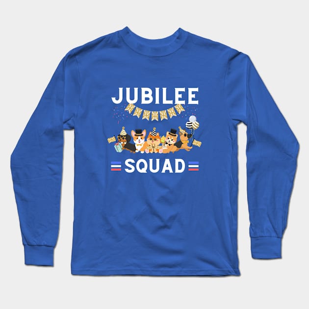 Jubilee Squad | Queen's Platinum Jubilee Party Pups Long Sleeve T-Shirt by Auraya Studio